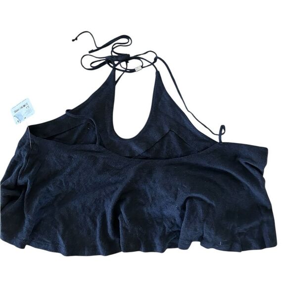 Free People Long Weekend Crop Tank Top Black, Size Medium, NWT - Picture 3 of 8
